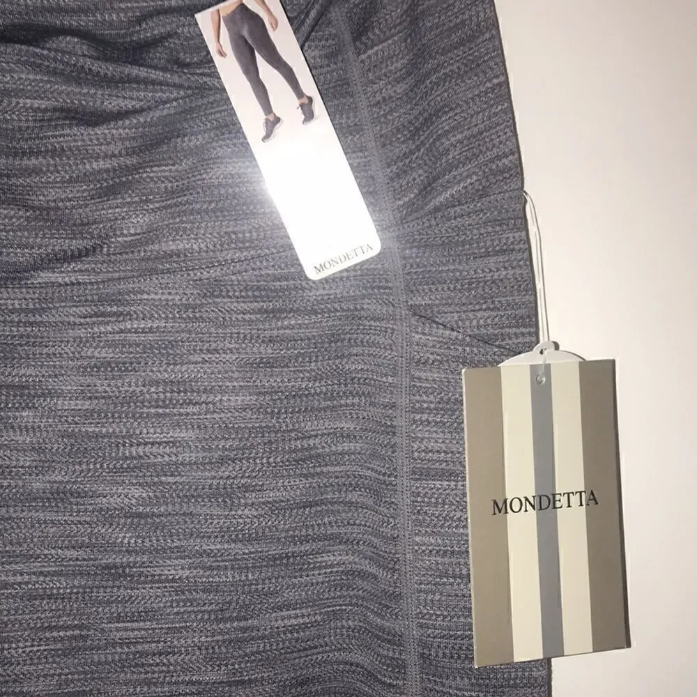 Mondetta Performance Luxury Grey‎ Space Dye High Waist Side Pocket Leggings XL